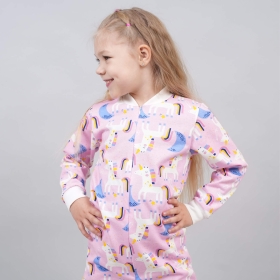 Пижама Комбинезон для Девочки Единороги на Розовом