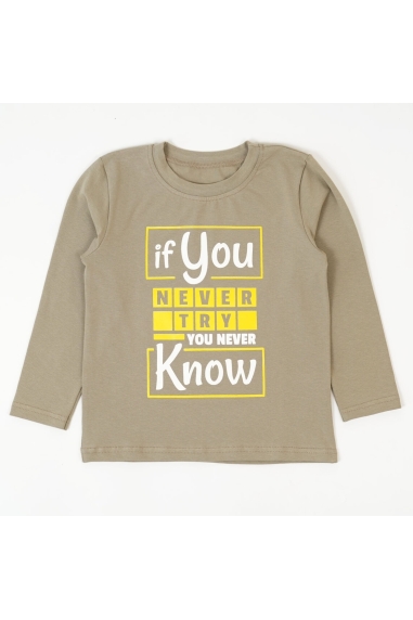 Лонгслів для хлопчика бежевий фулікра - 1