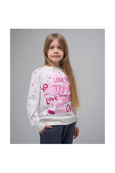 Світшот для дівчинки рожевий двонитка - 1