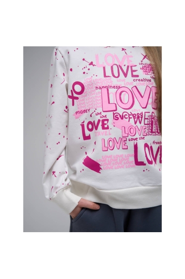 Світшот для дівчинки рожевий двонитка - 3