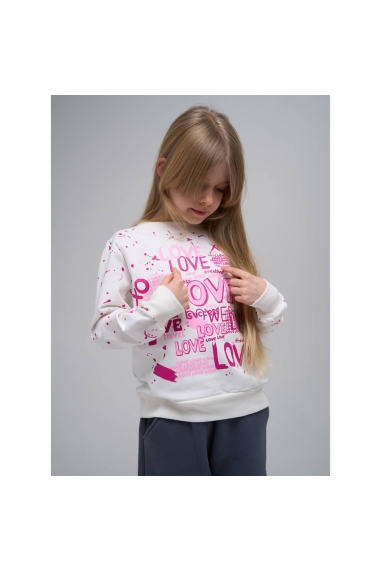 Світшот для дівчинки рожевий двонитка - 2