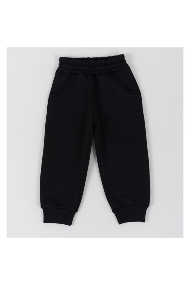 Теплі штанці для хлопчика чорний тринитка на флісі - 5