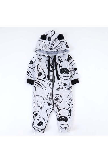 Комбінезон для новонароджених сірий тринитка петля