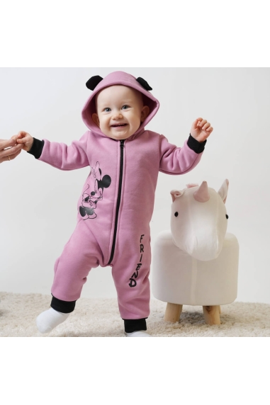 Комбінезон для  дівчаток рожевий трьохнитка на флісі