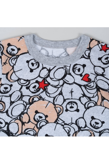 Піжама для дівчинки Ведмежатка сірий начіс (футер) - 6