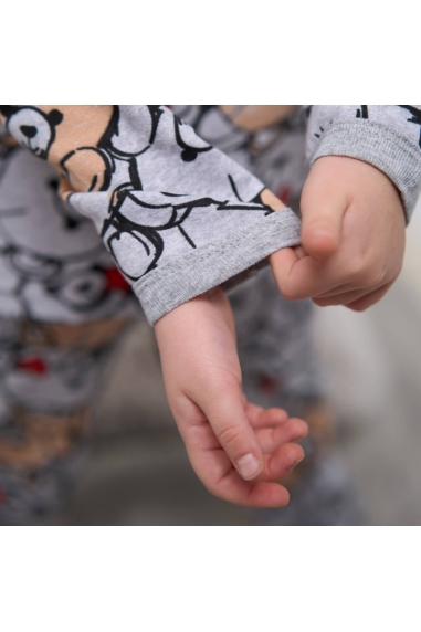 Піжама для дівчинки Ведмежатка сірий начіс (футер) - 3