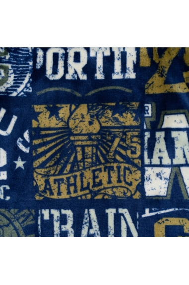 Піжама тепла для хлопчика Надписи синій велсофт - 1