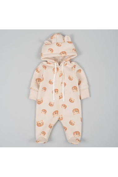 Комбінезон для малят  Ведмедики молочний тринитка на флісі