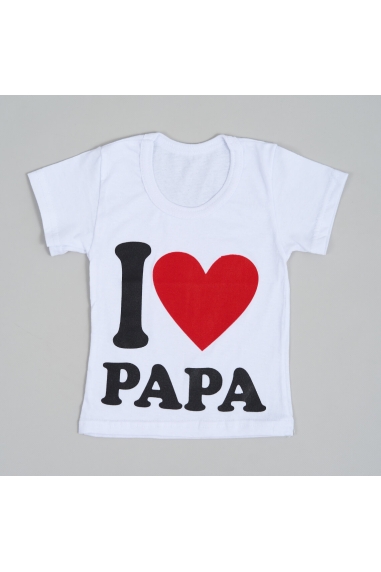 Футболка для малюків "Я люблю тата" білий кулір - 1