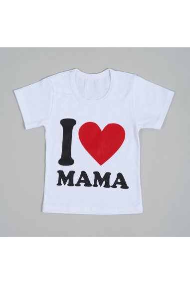 Футболка для малюків "Я люблю маму" білий кулір - 1