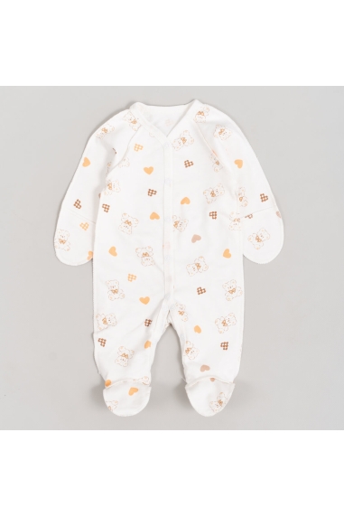 Сліп для новонароджених молочний ведмедик начіс (футер)