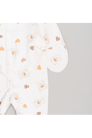 Сліп для новонароджених молочний ведмедик начіс (футер) - 1