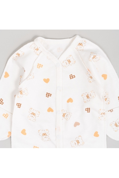 Сліп для новонароджених молочний ведмедик начіс (футер) - 2