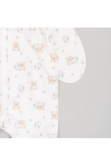 Сліп для новонароджених Ведмедик та зайка молочний начіс (футер) - 2