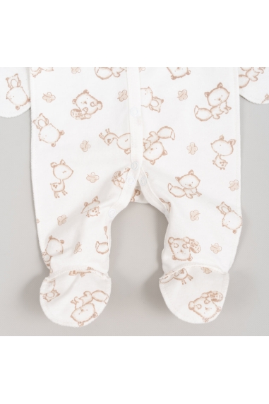 Сліп для новонароджених Звірятка молочний начіс (футер) - 3