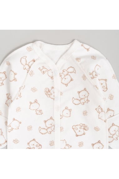 Сліп для новонароджених Звірятка молочний начіс (футер) - 1