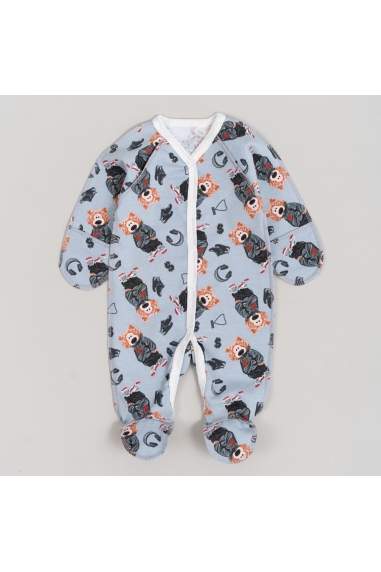 Сліп для новонароджених Ведмедик блакитний начіс (футер)