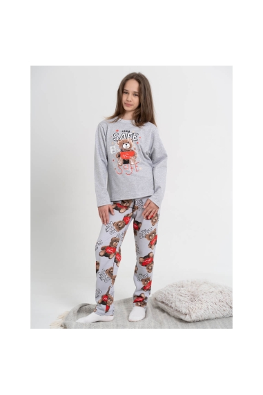 Піжама для дівчинки Ведмежата сірий начіс (футер)