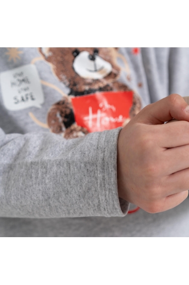 Піжама для дівчинки Ведмежата сірий начіс (футер) - 2