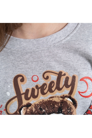 Піжама для дівчинки Ведмежата сірий начіс (футер) - 2