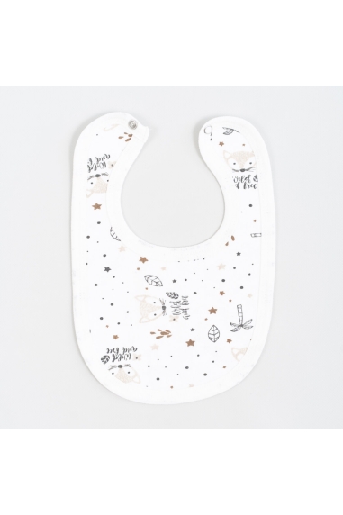 Слинявчик дитячий Лисички молочний начіс(футер)