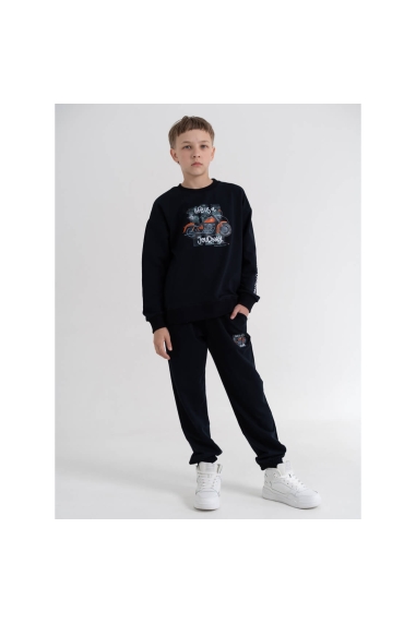 Костюм для хлопчика темно-синій двонитка - 1