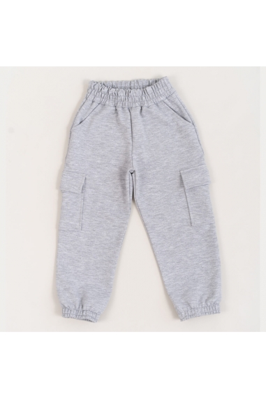 Спортивні джогери карго для хлопчика сірий двонитка - 2