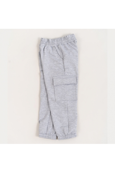 Спортивні джогери карго для хлопчика сірий двонитка - 3