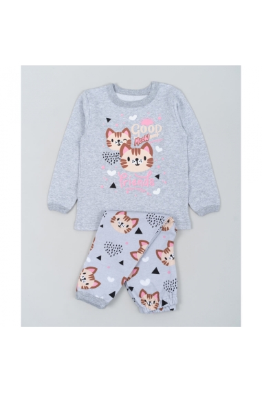 Піжама для дівчинки Киці сірий начіс (футер)