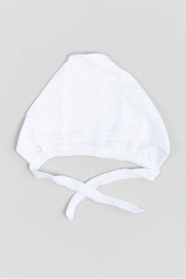 Шапочка ясельна для дівчинки білий інтерлок