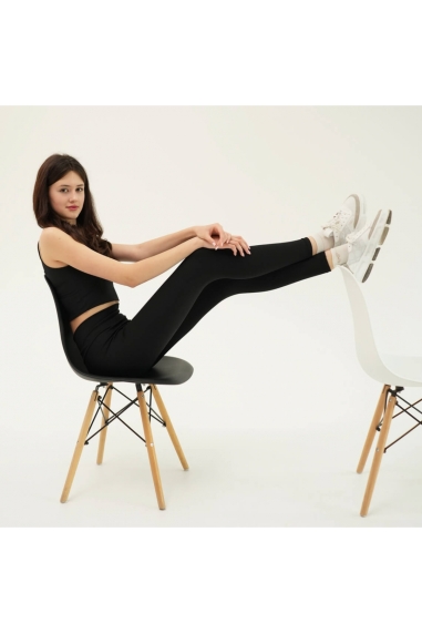 Лосіни жіночі чорний рубчик преміум