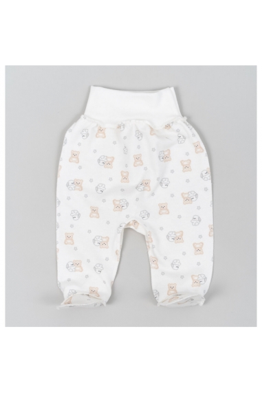 Повзунки  для малят молочний Зайки начіс (футер) - 1