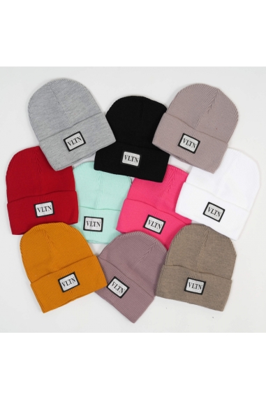 Шапка для дівчинки графіт в'язка - 1