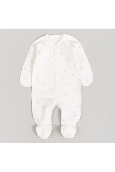 Сліп для новонароджених молочний смайлик начіс (футер)