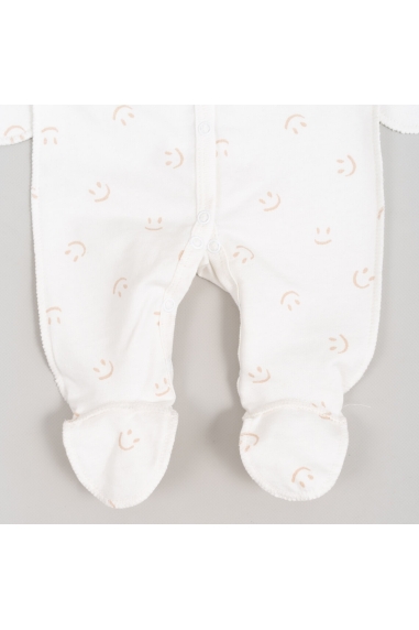 Сліп для новонароджених молочний смайлик начіс (футер) - 1