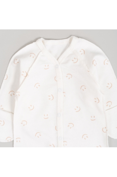 Сліп для новонароджених молочний смайлик начіс (футер) - 2