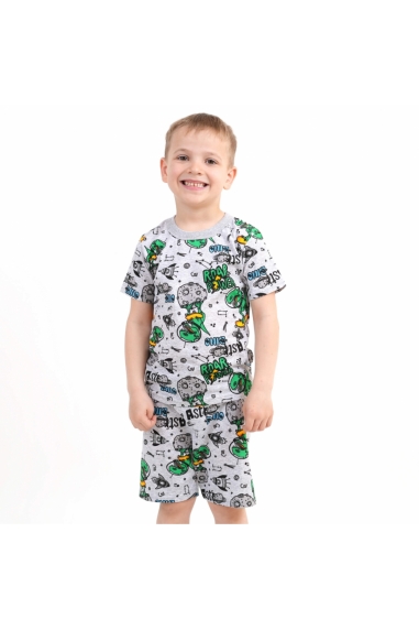 Піжама для хлопчика Діно сірий кулір