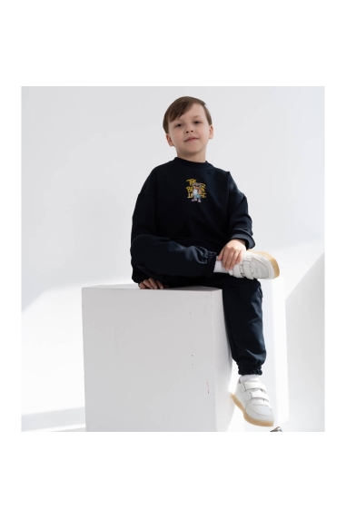 Костюм для хлопчика темно-синій двонитка - 3