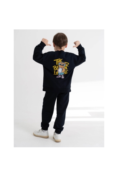 Костюм для хлопчика темно-синій двонитка - 6