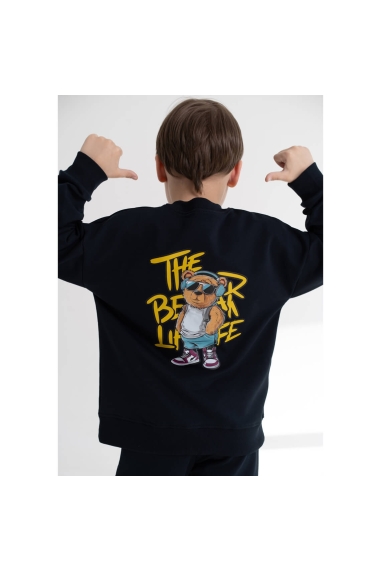 Костюм для хлопчика темно-синій двонитка - 7