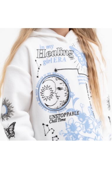 Худі для дівчаток білий фліс - 2