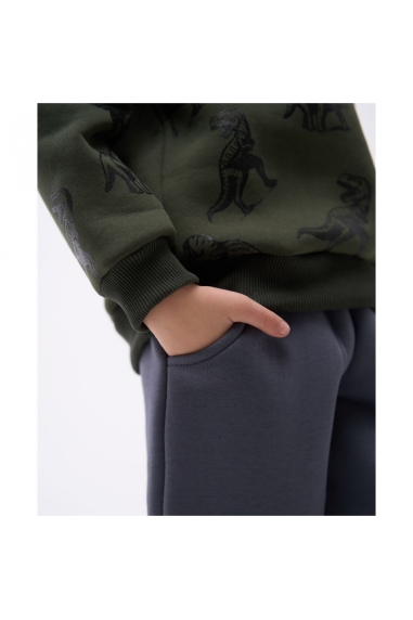 Теплі штанці для хлопчика графіт тринитка на флісі - 2