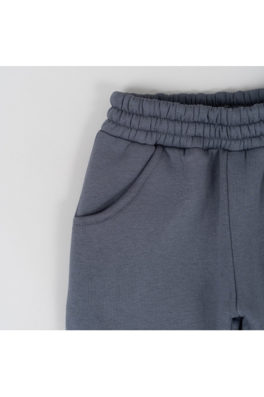 Теплі штанці для хлопчика графіт тринитка на флісі - 4