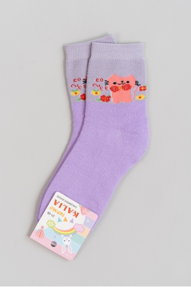 Шкарпетки для дівчинки бузковий махра