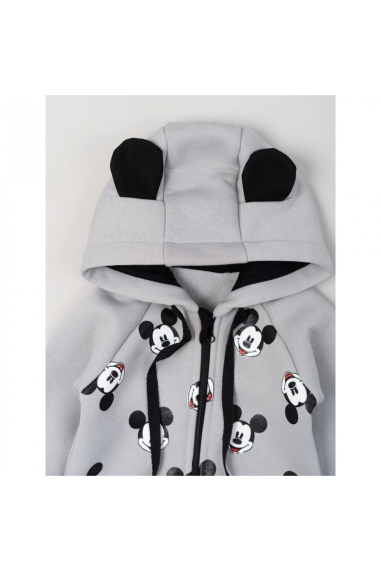 Комбінезон для хлопчика Мікі Маус сірий тринитка на флісі - 1