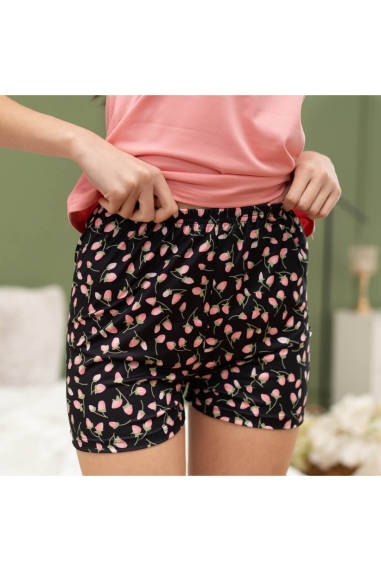 Піжама жіноча різнокольорова стретч-кулір - 1