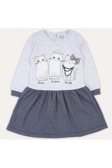 Сукня для дівчинки Три кота сірий фулікра