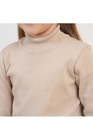 Гольф дитячий бежевий рубчик з начісом - 1