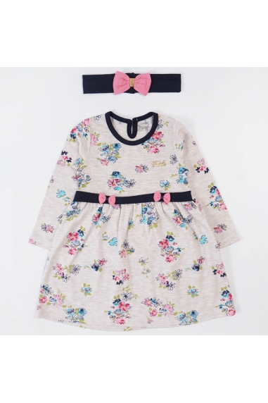 Сукня з пов'язкою для дівчинки бежевий фулікра - 1