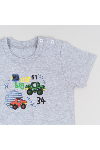 Костюм для хлопчика Машини сірий кулір - 1